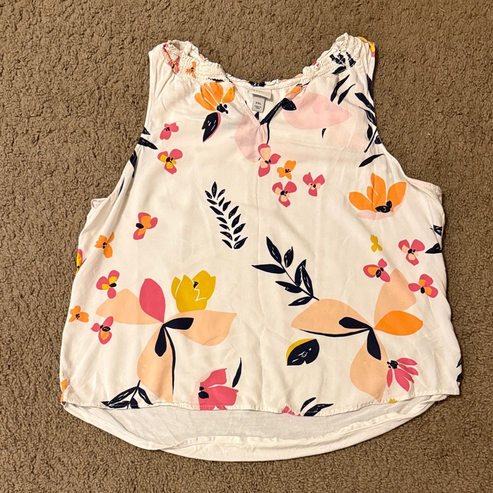 A New Day Floral V-Neck Blouse